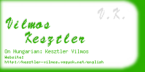 vilmos kesztler business card